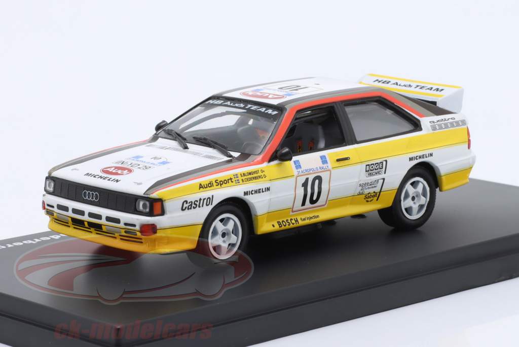 Audi Quattro A2 #10 优胜者 Rallye 卫城 1984 Blomqvist, Cederberg 1:43 Altaya