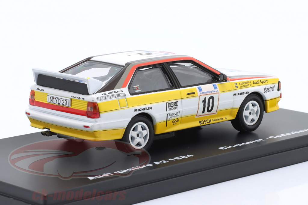 Audi Quattro A2 #10 gagnant Rallye acropole 1984 Blomqvist, Cederberg 1:43 Altaya