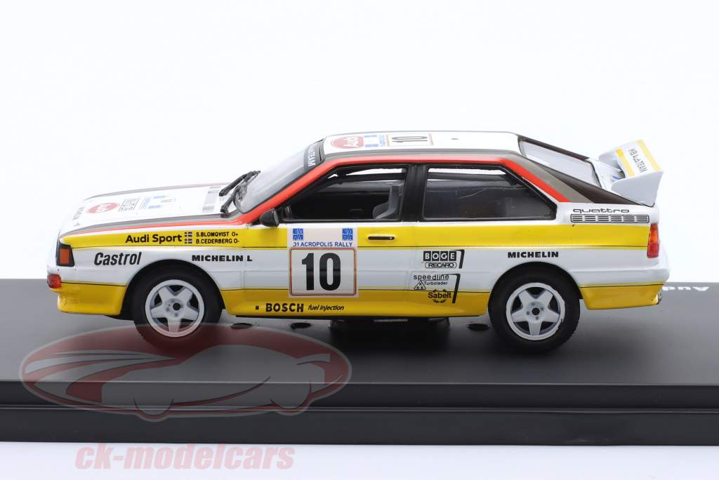 Audi Quattro A2 #10 优胜者 Rallye 卫城 1984 Blomqvist, Cederberg 1:43 Altaya