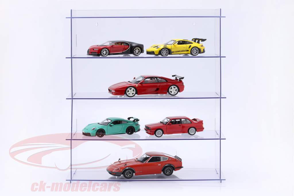 Vetrina in acrilico 50x55x16 cm con 5 scaffali per scala 1:18 / 1:24 / 1:43 / 1:64