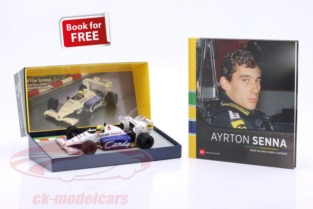 Ayrton Senna Toleman TG184 #19 2nd Monaco GP Formula 1 1984 1:18 Minichamps + Book free