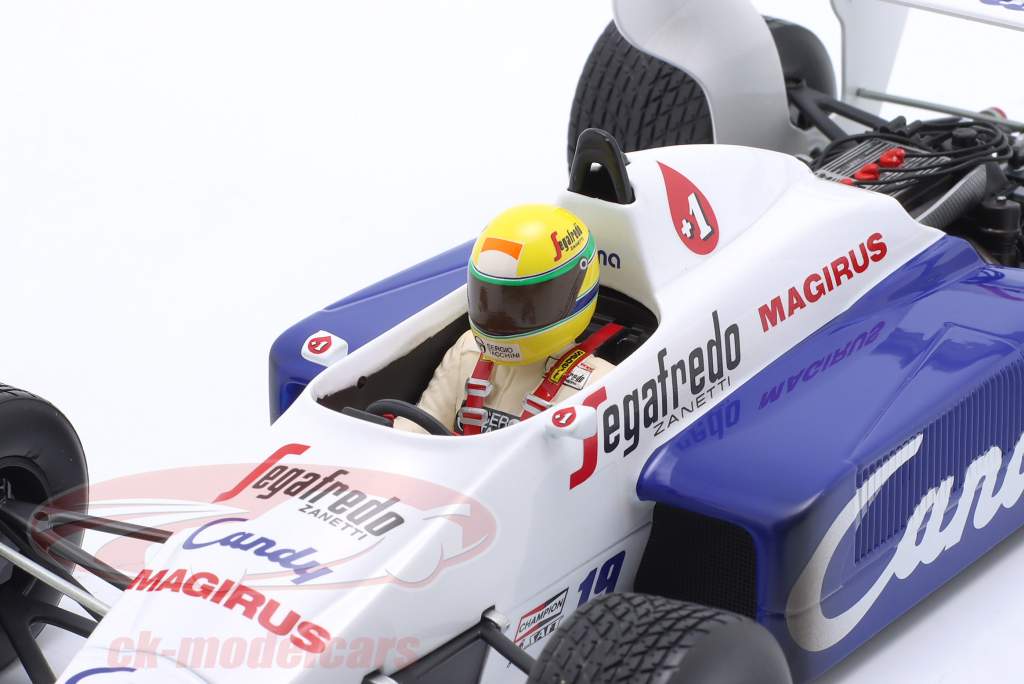 A. Senna Toleman TG184 Dirty Version #19 2 Monaco GP formel 1 1984 1:18 Minichamps