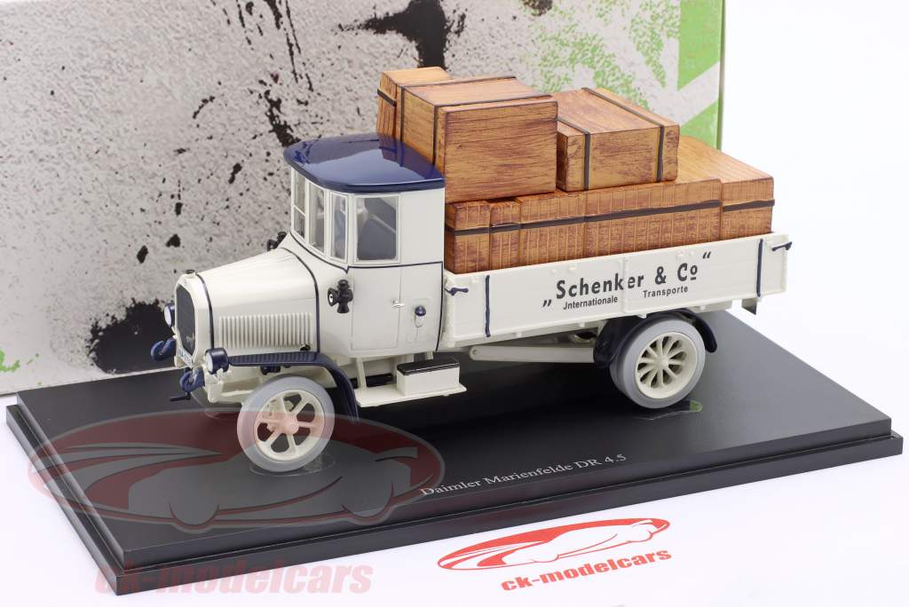 Daimler Marienfelde DR 4.5 Schenker Pick-Up Van 1917 wit met lading 1:43 AutoCult