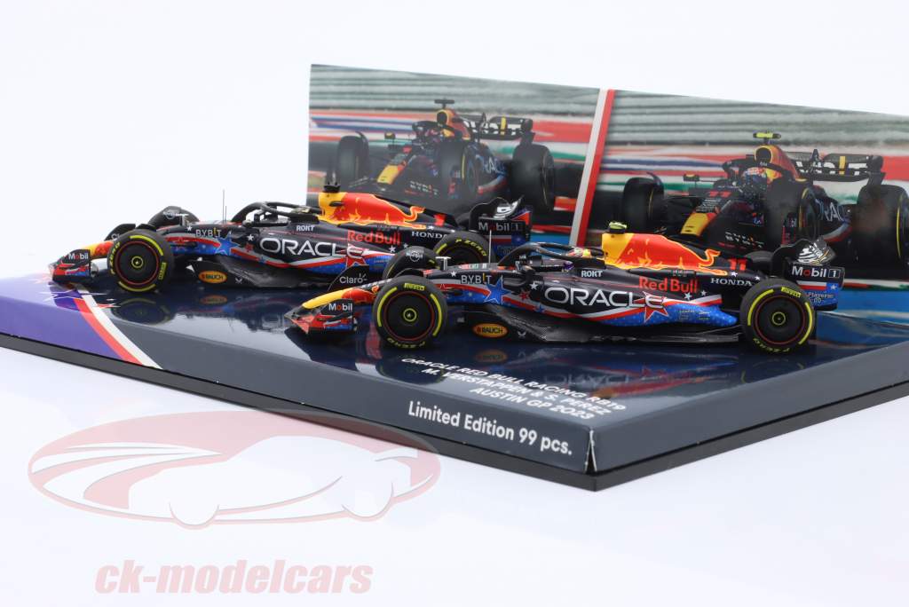 2-Car Set Verstappen #1 & Perez #11 VS GP formule 1 Wereldkampioen 2023 1:43 Minichamps