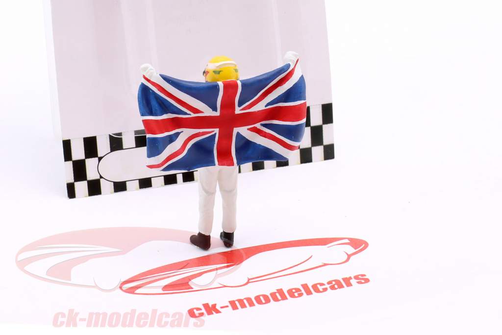 Lewis Hamilton met Brits vlag formule 1 2007 figuur 1:43 Cartrix