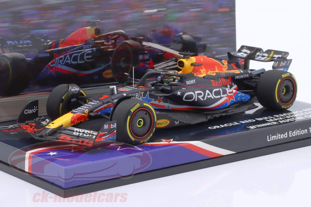 Max Verstappen Red Bull RB19 #1 winnaar VS GP formule 1 Wereldkampioen 2023 1:43 Minichamps