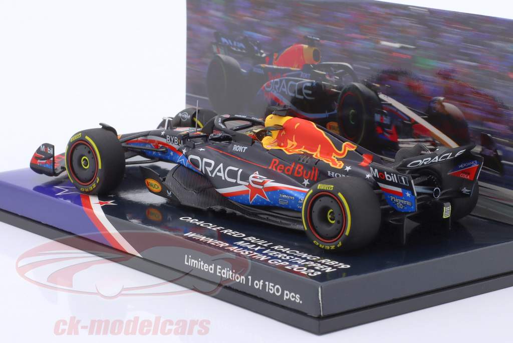 Max Verstappen Red Bull RB19 #1 gagnant USA GP formule 1 Champion du monde 2023 1:43 Minichamps