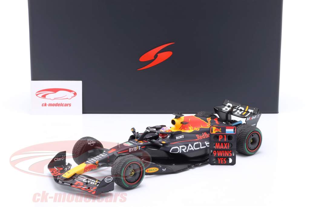 M. Verstappen Red Bull RB19 #1 ganhador Holandês GP fórmula 1 Campeão mundial 2023 1:18 Spark