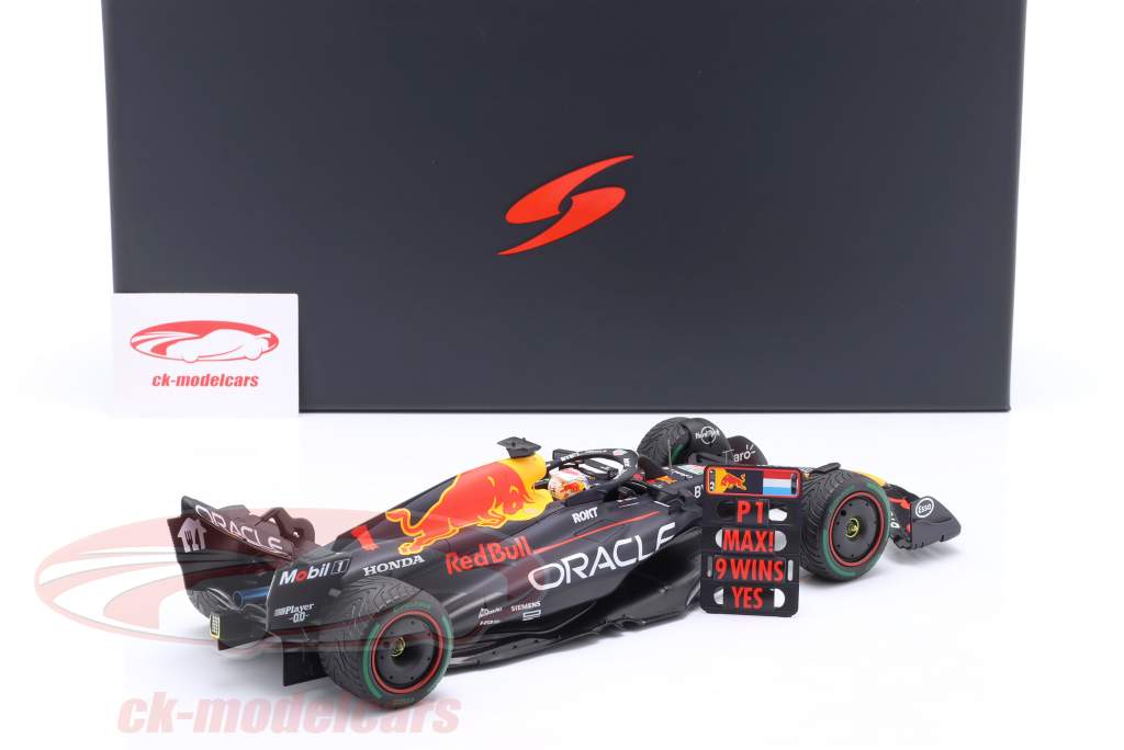 M. Verstappen Red Bull RB19 #1 ganhador Holandês GP fórmula 1 Campeão mundial 2023 1:18 Spark