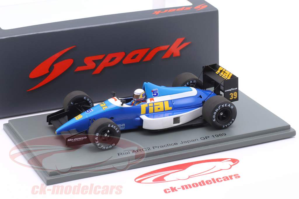 Bertrand Gachot Rial ARC2 #39 Prática Japão GP fórmula 1 1989 1:43 Spark