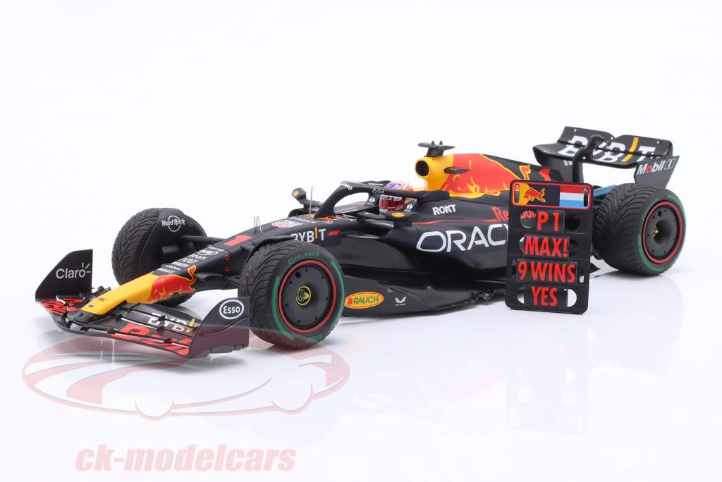 M. Verstappen Red Bull RB19 #1 ganhador Holandês GP fórmula 1 Campeão mundial 2023 1:18 Spark