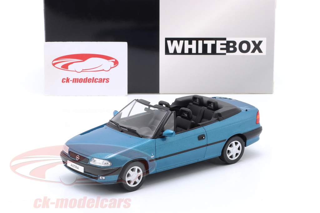 Opel Astra F Cabriolet year 1994 turquoise metallic 1:24 WhiteBox