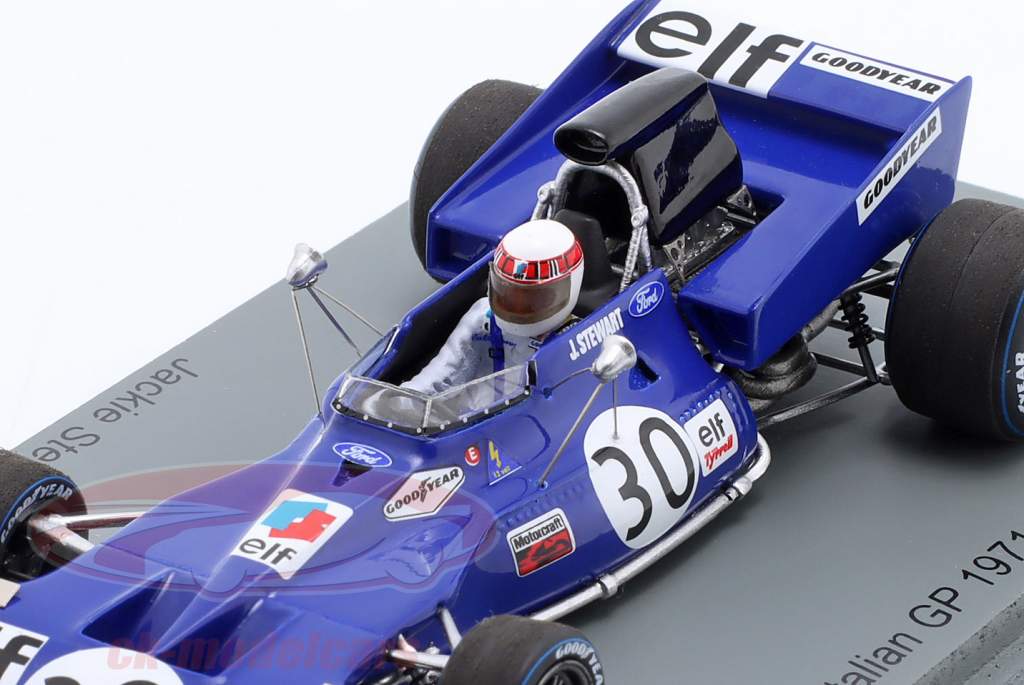 Jackie Stewart Tyrrell 003 #30 Italiaans GP formule 1 1971 1:43 Spark