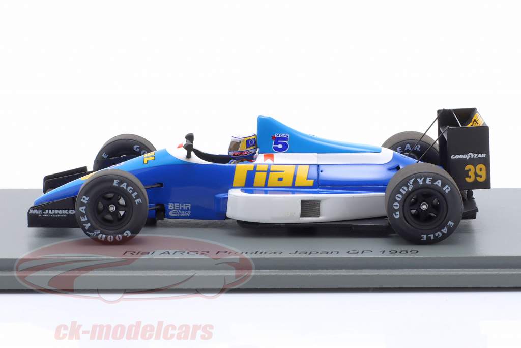 Bertrand Gachot Rial ARC2 #39 Pratique Japon GP formule 1 1989 1:43 Spark