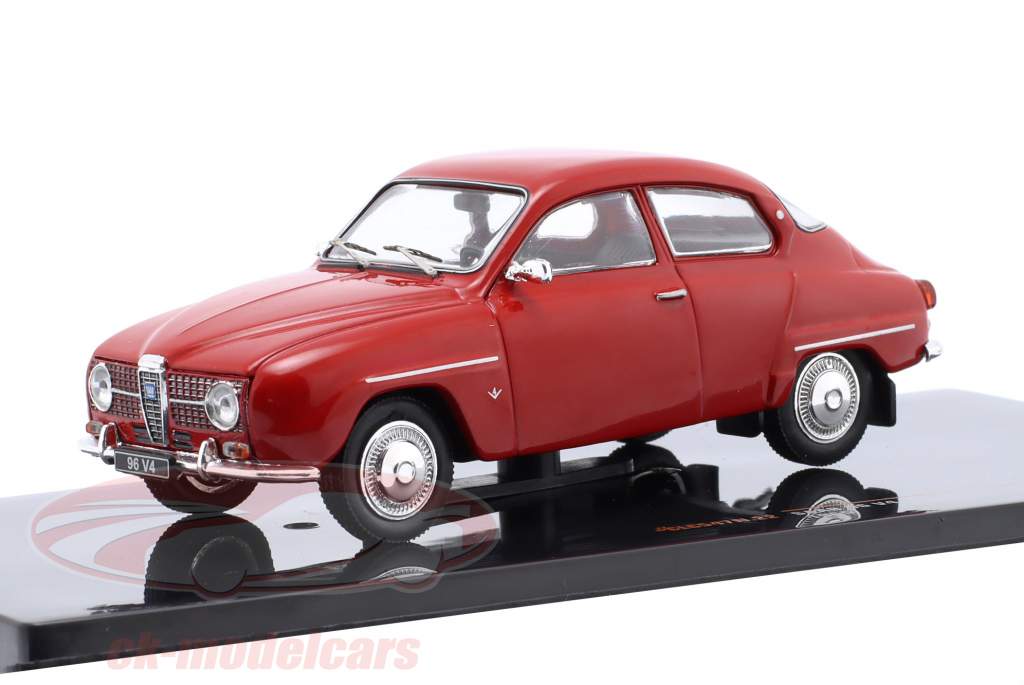 Saab 96 V4 Byggeår 1965 rød 1:43 Ixo