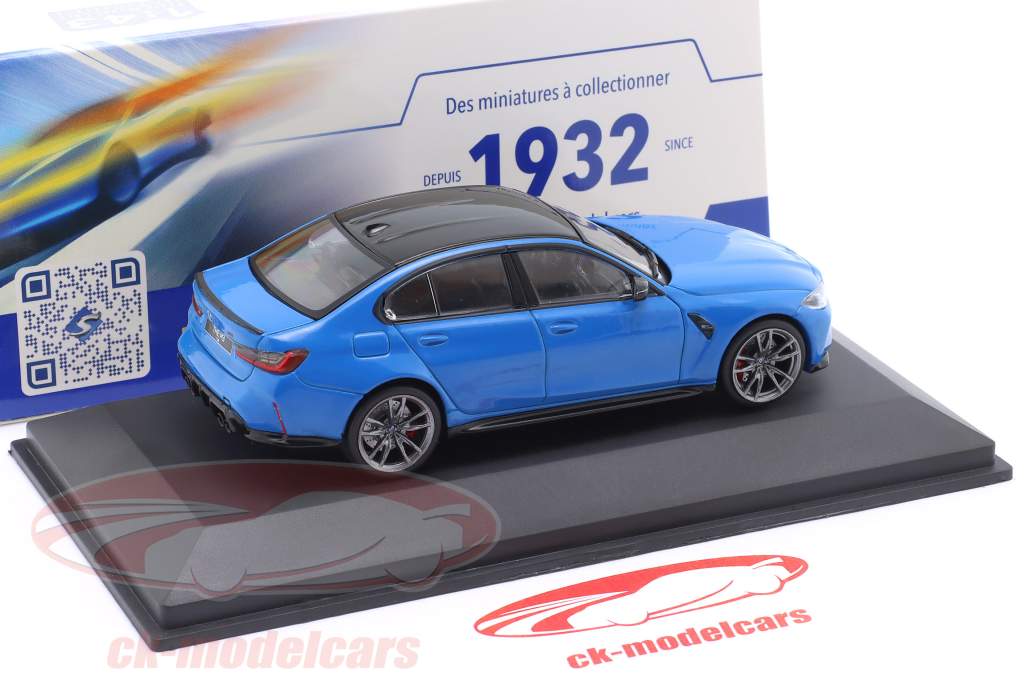 BMW M3 Sedan (G80) Competition Bouwjaar 2023 Santorini blauw 1:43 Solido