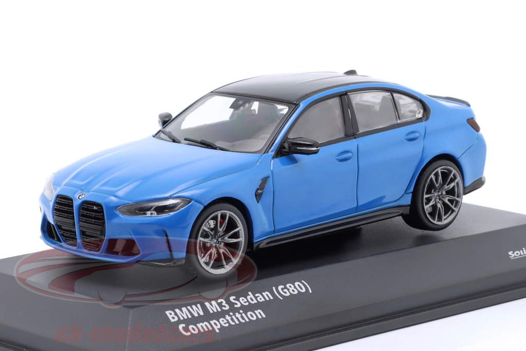 BMW M3 Sedan (G80) Competition Bouwjaar 2023 Santorini blauw 1:43 Solido