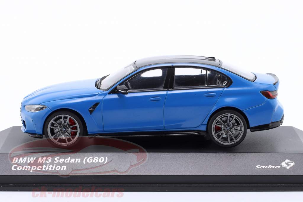 BMW M3 Sedan (G80) Competition Baujahr 2023 Santorini blau 1:43 Solido