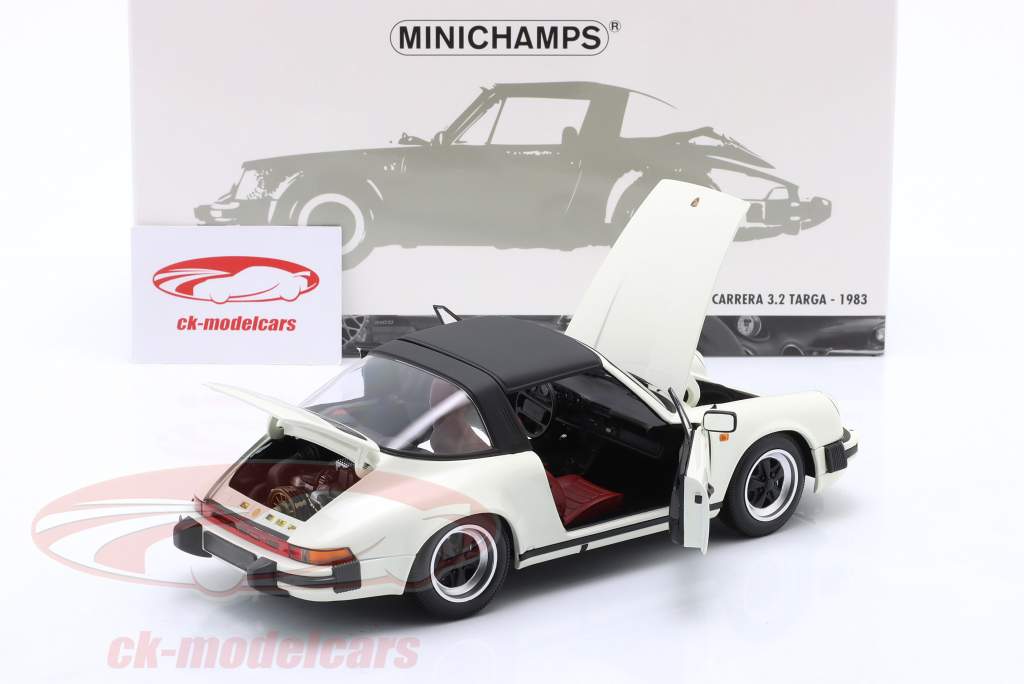 Porsche 911 Carrera 3.2 Targa Année de construction 1983 blanc 1:18 Minichamps