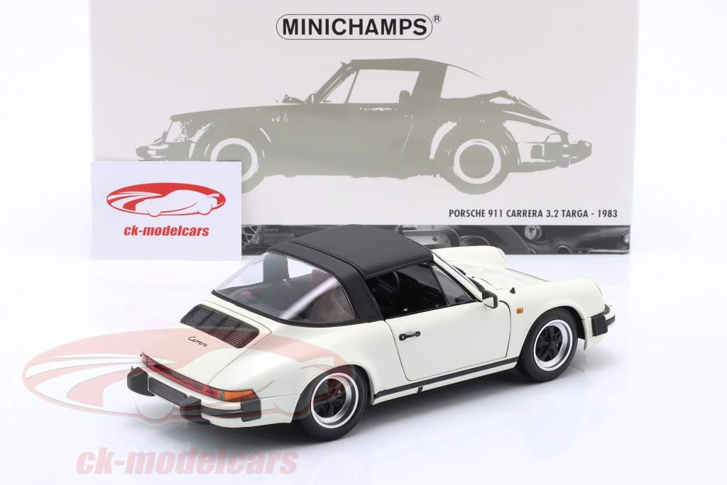 Porsche 911 Carrera 3.2 Targa Année de construction 1983 blanc 1:18 Minichamps