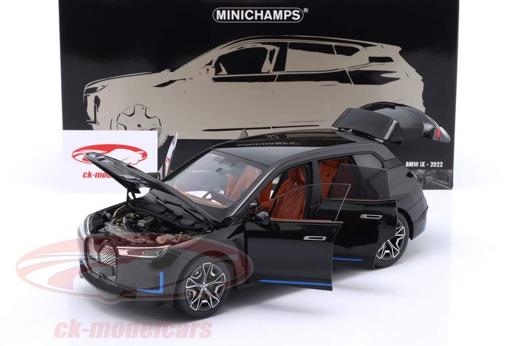 BMW iX (i20) Anno di costruzione 2022 nero metallico 1:18 Minichamps