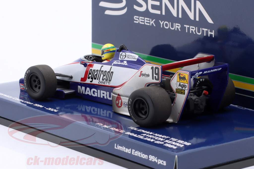 A. Senna Toleman TG183B Dirty Version #19 Brazil GP Formula 1 1984 1:43 Minichamps