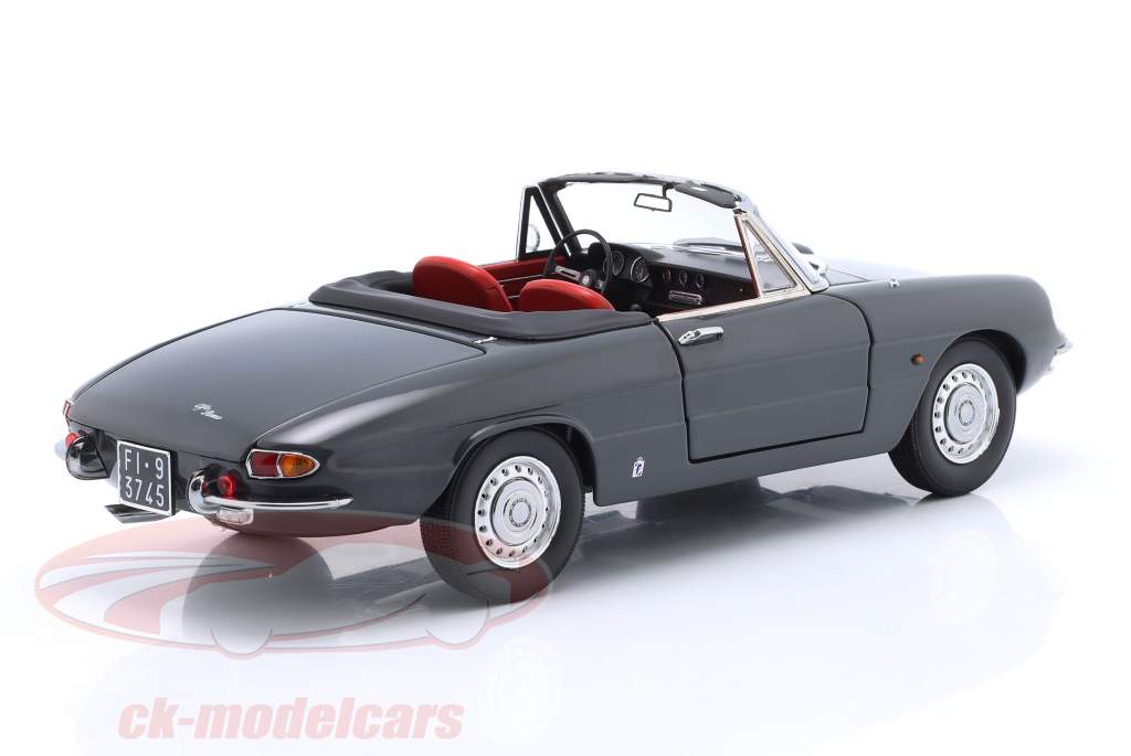 Alfa Romeo 1600 Duetto Spider Bouwjaar 1966 grafietgrijs 1:18 TOURING