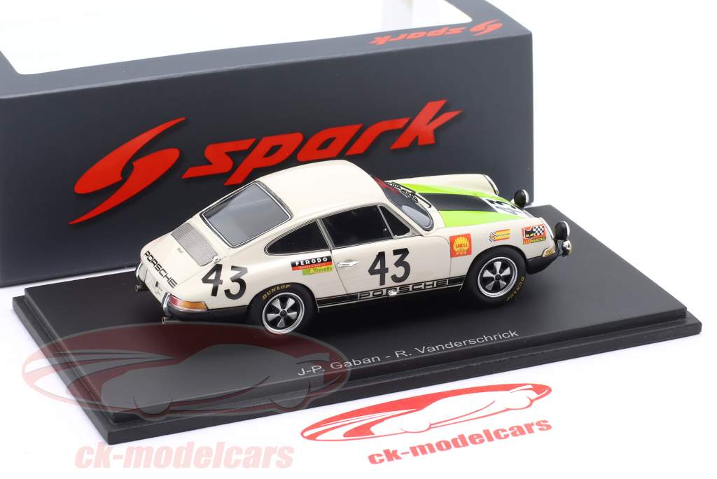 Porsche 911T #43 12e 24h LeMans 1968 Gaban, Vanderschrick 1:43 Spark