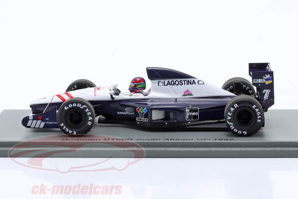 Eric van de Poele Brabham BT60B #7 ЮАР GP формула 1 1992 1:43 Spark