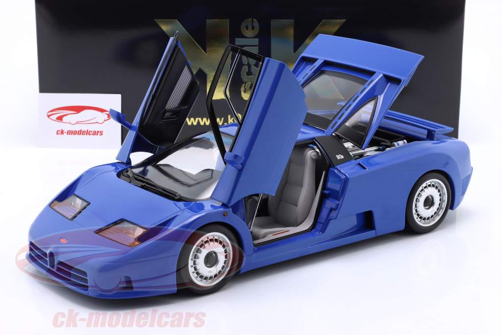 Bugatti EB110 Byggeår 1991 blå 1:12 KK-Scale