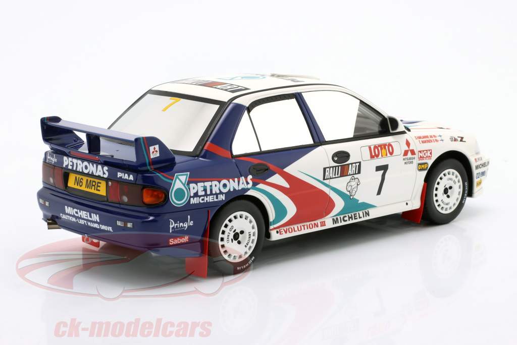 Mitsubishi Lancer Evo 3 #7 vinder Rallye Australien 1996 Mäkinen, Harjanne 1:18 OttOmobile
