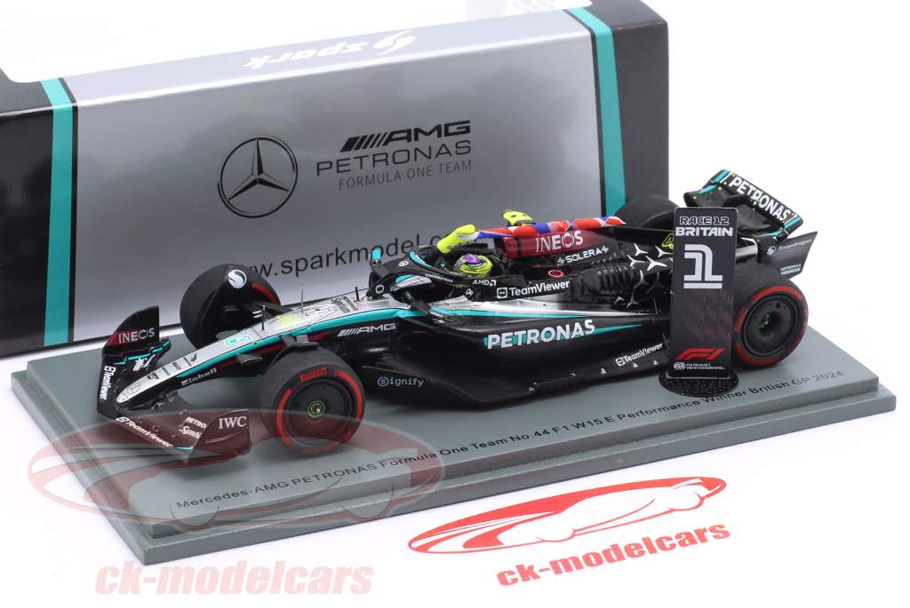 L. Hamilton Mercedes-AMG F1 W15 #44 winnaar Brits GP formule 1 2024 1:43 Spark