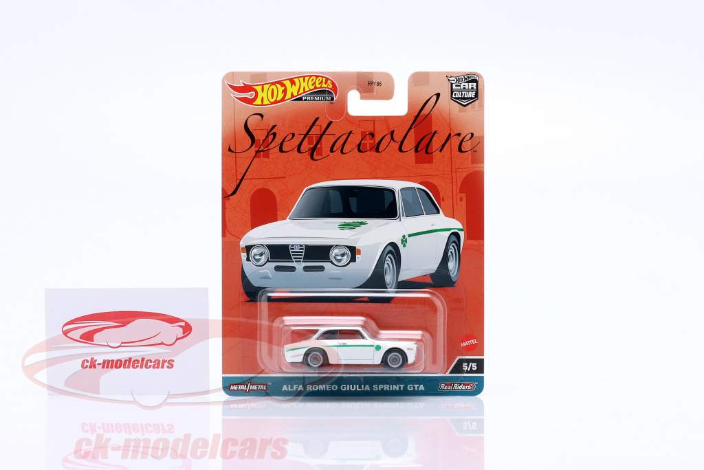 Alfa Romeo Giulia Sprint GTA blanc, vert 1:64 HotWheels