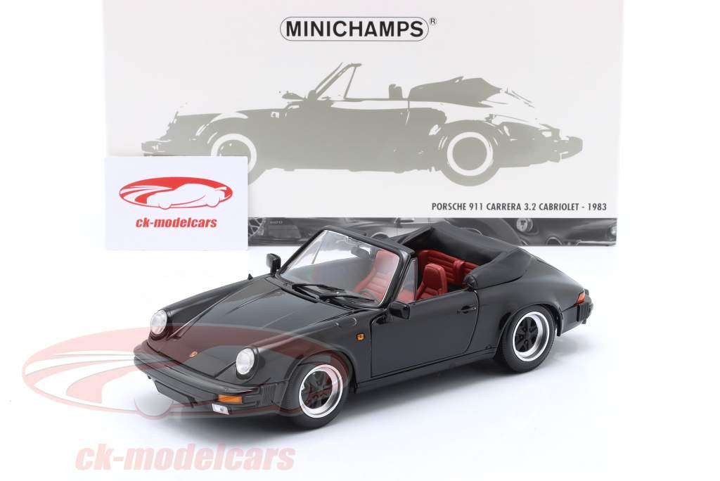 Porsche 911 Carrera 3.2 カブリオレ 建設年 1983 黒 1:18 Minichamps