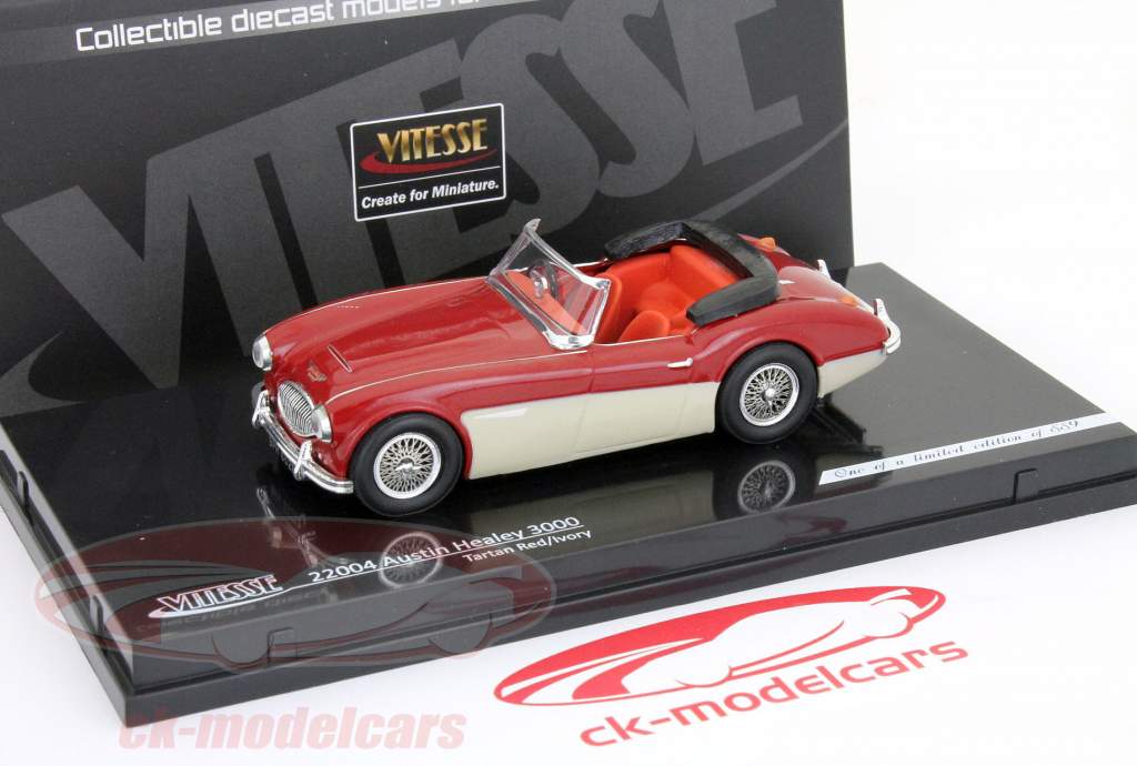 Austin Healey 3000 rød / cremehvid Vitesse 1:43