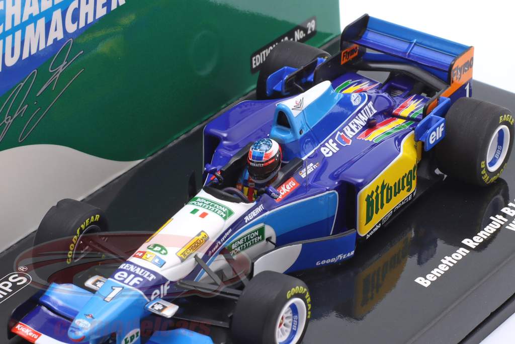 M. Schumacher Benetton B195 #1 vinder Monaco GP formel 1 Verdensmester 1995 1:43 Minichamps