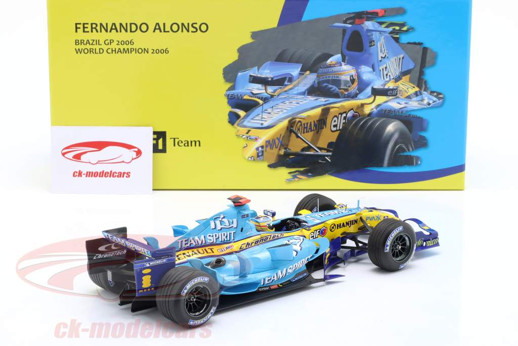 Fernando Alonso Renault R26 #1 2e Brazilië GP formule 1 Wereldkampioen 2006 1:18 Minichamps