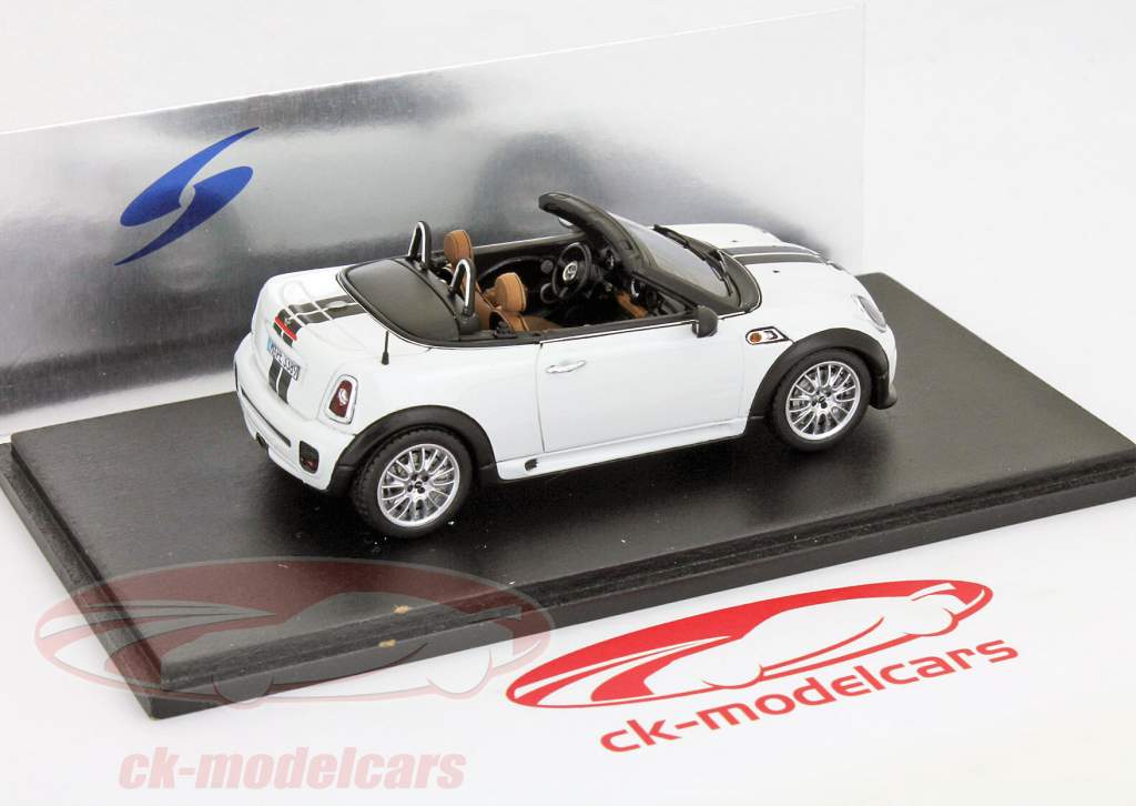 Mini Roadster 2012 white with black stripes 1:43 Spark