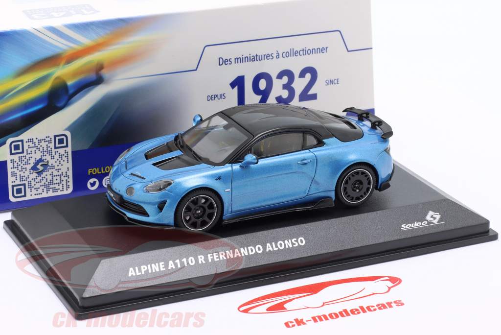 ALPINE A110 R FERNANDO ALONSO 1/43 ミニカー Solido 1:43 Alpine A110 R Fernando Alonso Edition 2024 青