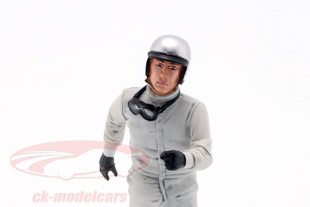 Driver figur sølv hjelm LeMans starter 1960/1970'erne år 1:18 LeMansMiniatures