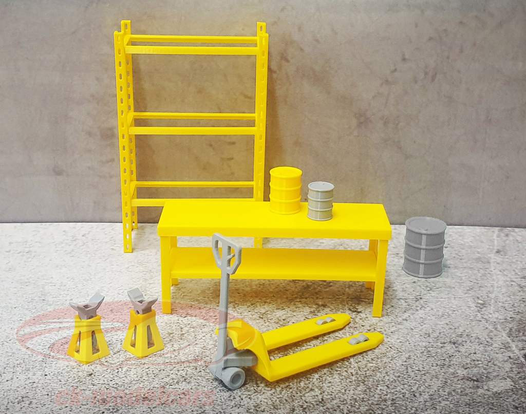 Garage Kit (petit) jaune 1:18 Dioramatoys