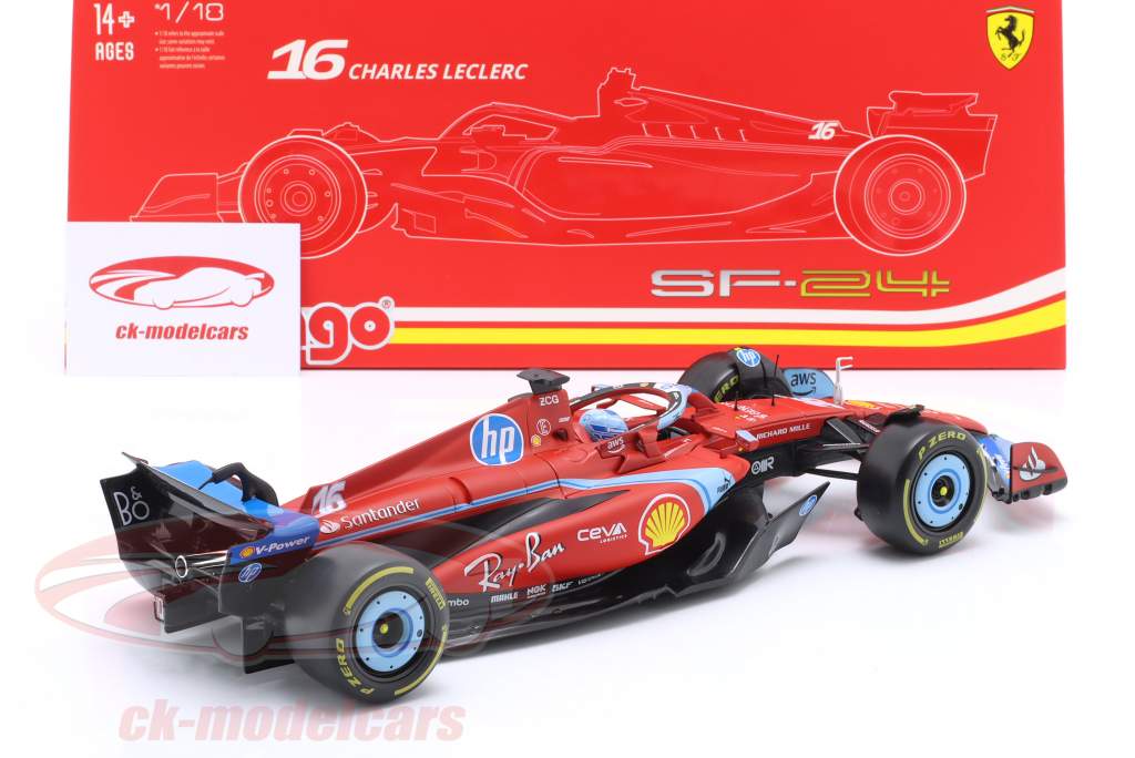 Charles Leclerc Ferrari SF-24 #16 3° Miami GP formula 1 2024 1:18 Bburago