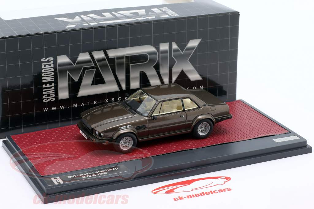 De Tomaso Longchamp GTS/E ano de construção 1988 marrom metálico 1:43 Matrix