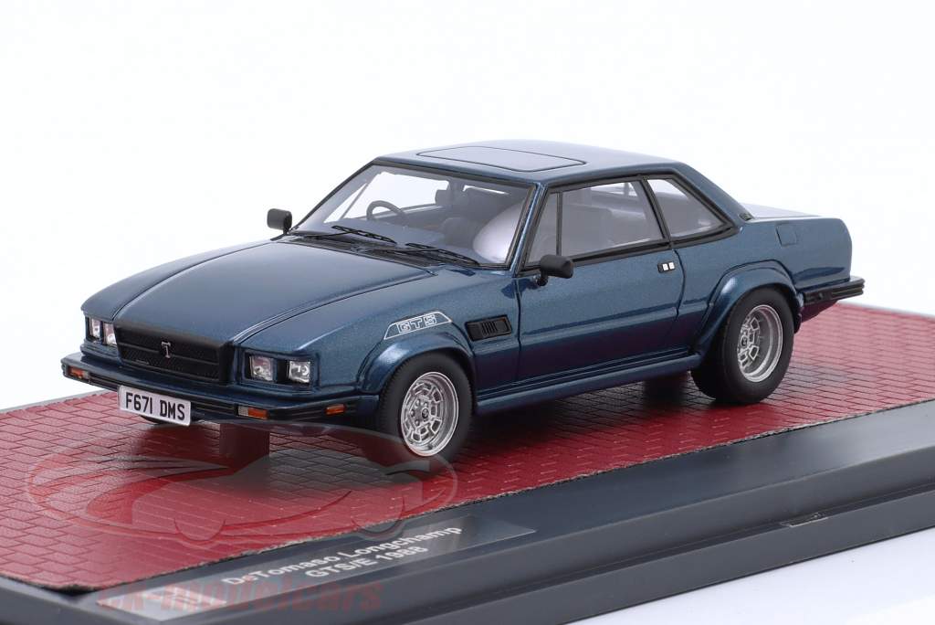 De Tomaso Longchamp GTS/E bouwjaar 1988 blauw metalen 1:43 Matrix