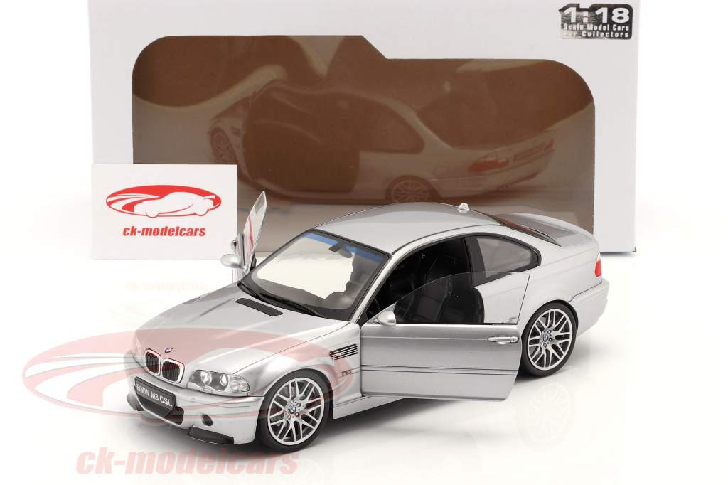 BMW M3 (E46) CSL год постройки 2003 серебристо-серый металлический 1:18 Solido