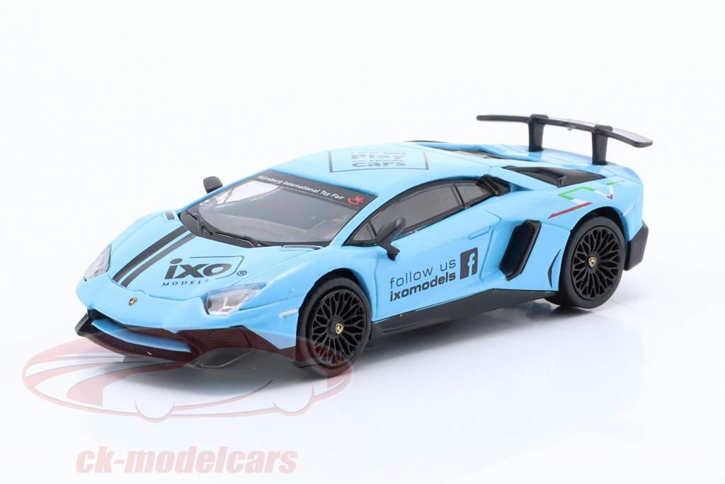 Lamborghini Aventador speelgoedbeurs 2025 Editie blauw 1:64 Ixo