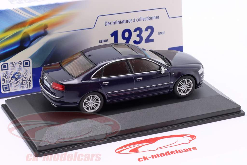 Audi S8 (D3) Año de construcción 2010 azul oscuro 1:43 Solido