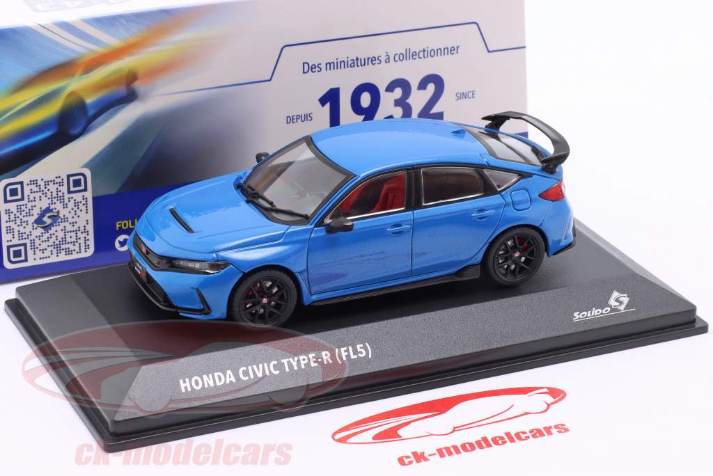 Honda Civic Type R (FL5) année de construction 2022 racing bleu 1:43 Solido