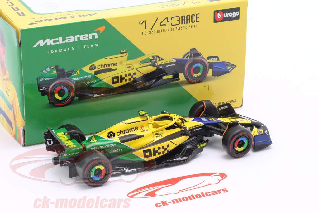 Lando Norris McLaren MCL38 #4 第四 Monaco GP 公式 1 2024 1:43 Bburago