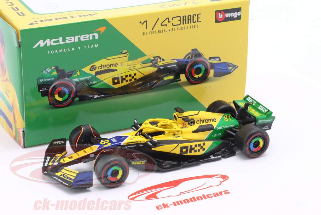 Oscar Piastri McLaren MCL38 #81 2 Monaco GP formel 1 2024 1:43 Bburago